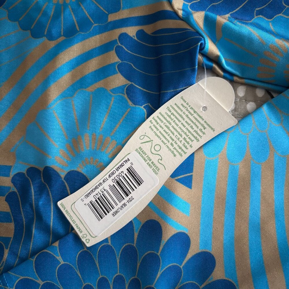 NWT Seea Palomar Crop Rashguard - Blue, Size S - Picture 7 of 8
